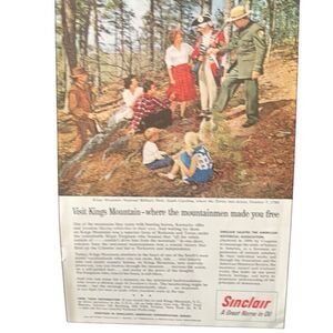 Vintage 1959 Sinclair Oil Kings Mountain Ad Advertisement